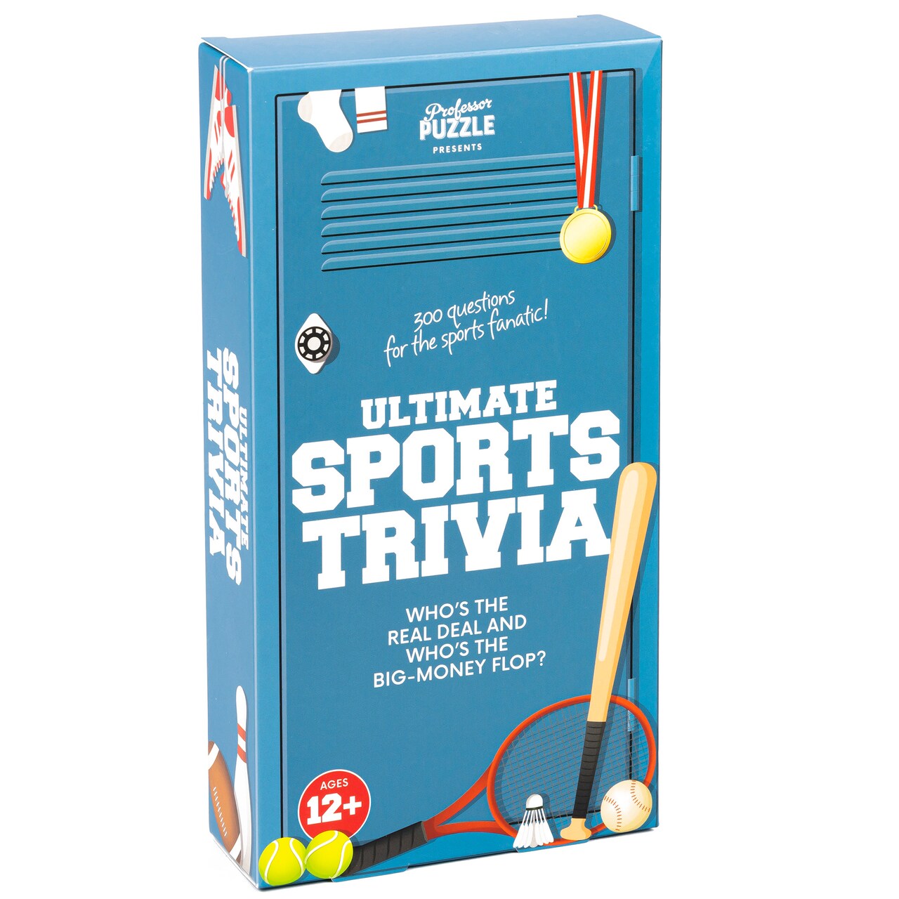 Professor Puzzle: Ultimate Sports Trivia - Party Game, 300 Questions For Sports Fanatics, 3 Difficulty Levels Across Various Categories, Ages 12+